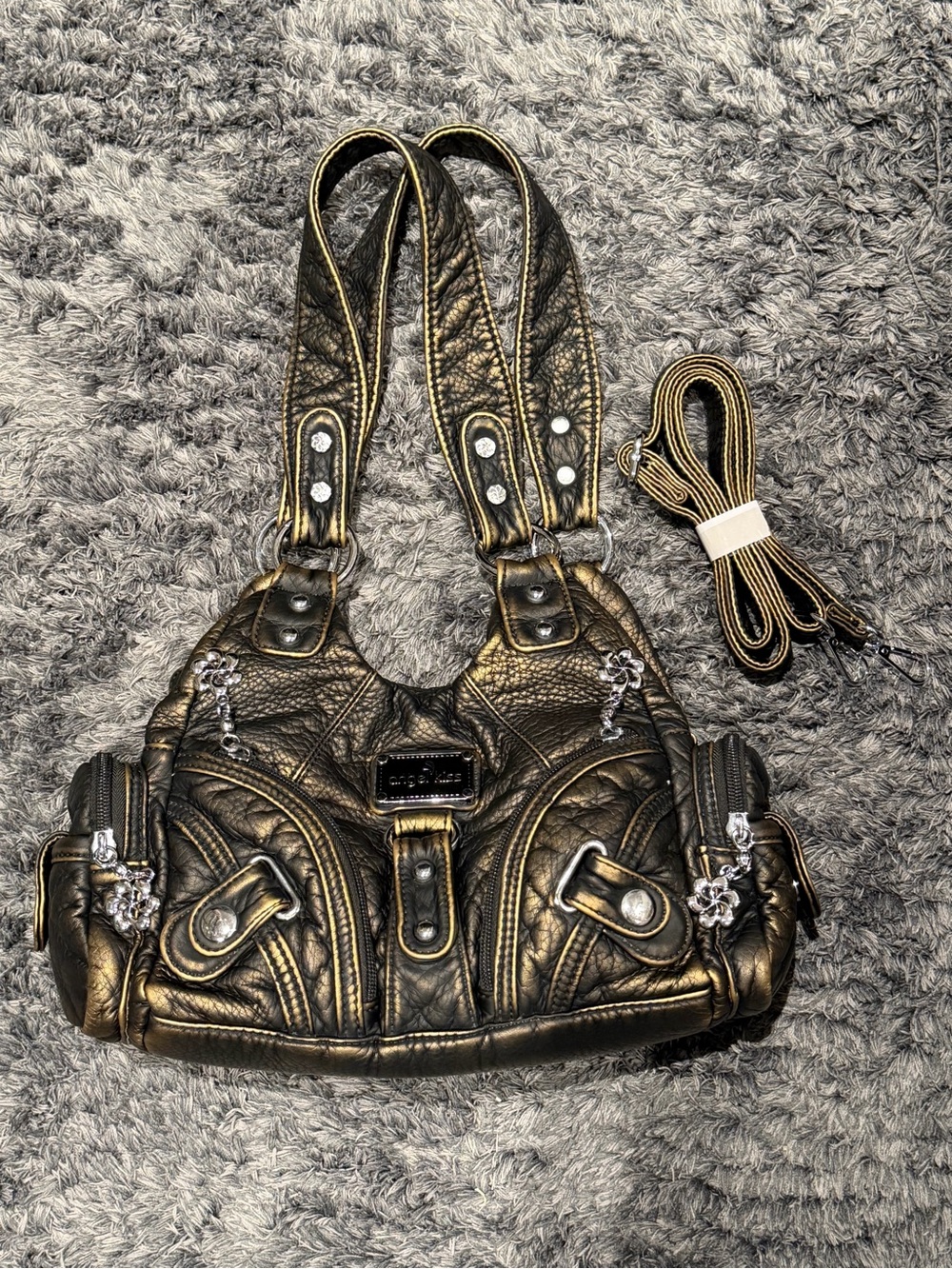 Angelkiss Small Crossbody Shoulder Bag - Bronze